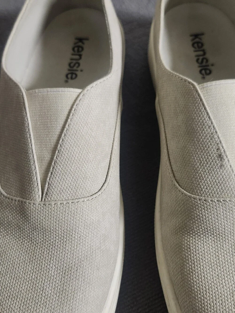 Womens Slip-On Canvas Sneakers in Light Beige